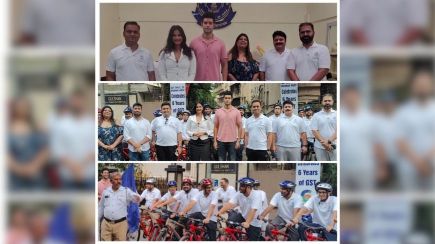 Landmark cyclothon to mark 7th year of GST, flagged off by Rupali Suri, Shivam Dube, IRS officers Dr Prashant Chauhan,  Kamaljit Kamal,  Madhukar Kumar, Shibi Singh!