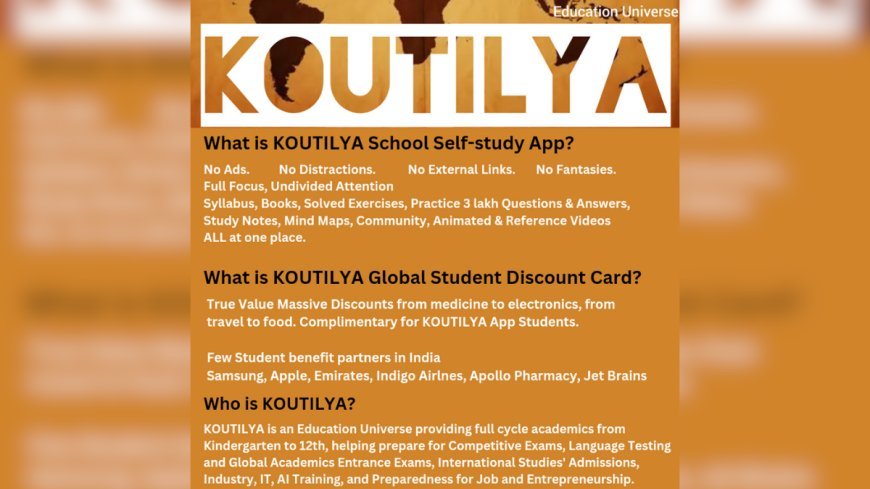 Revolutionizing Learning at KOUTILYA's Ad-Free Platform and Global Student Discount Card Empowering Students Worldwide