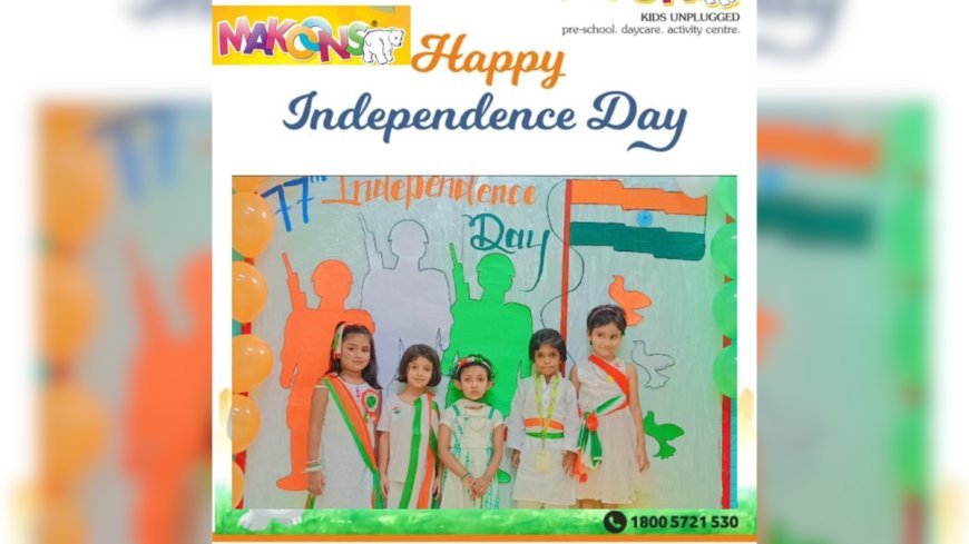 Makoons Play School in Om Vihar, Ghaziabad Celebrates India's 77th Independence Day with Grandeur!