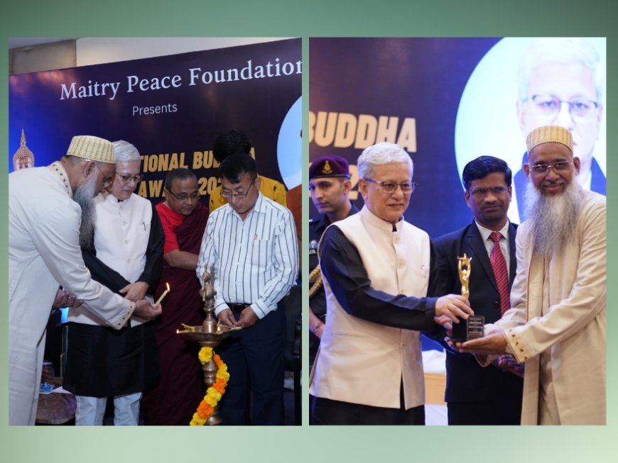 Mustafa Yusufali Gom Honored with International Buddha Peace Award by Telangana Governor