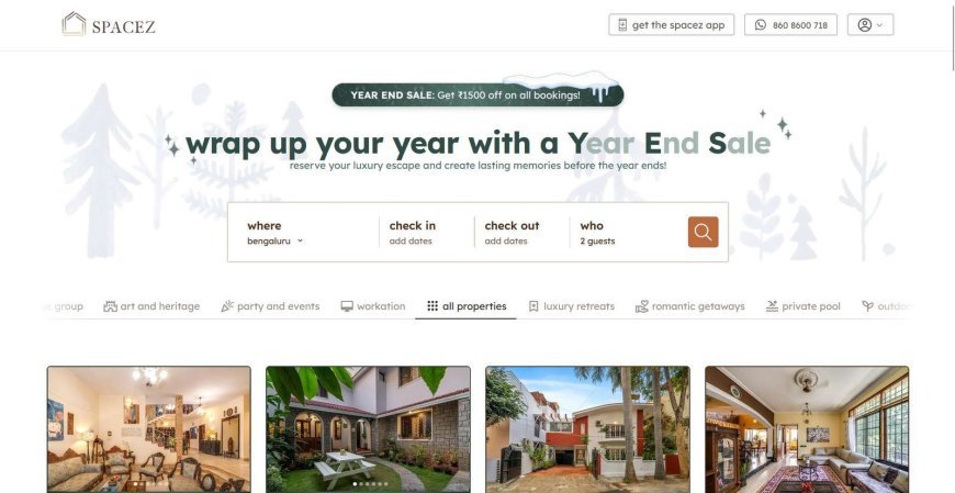 Spacez Launches First-Ever Year-End Sale for Luxury Homestays in Metro Cities