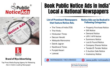 Book Public Notices Online Easily with Public-NoticeAds.in by Riyo Advertising