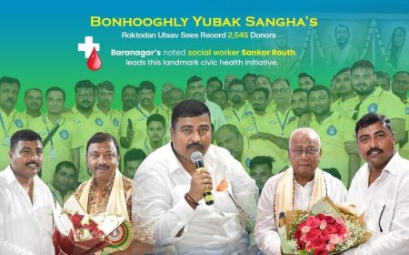 Bonhooghly Yubak Sangha’s Roktodan Utsav Sees 2,545 Donors in Major Kolkata Blood Drive