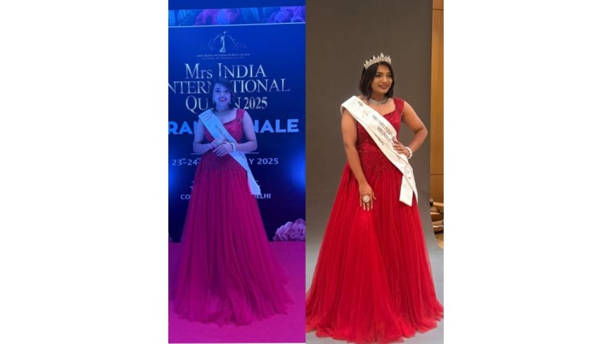 Guntur’s Mule Kavya Won title Mrs India Ambitious Queen At Mrs India International Queen 2025