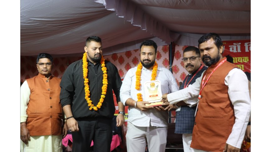 Sandeep Khasa Honoured by Pravasi Jan Kalyan Sangh at 17th Vishal Chhath Puja Samaroh in Gurgaon
