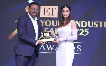 Dr. Rajib Mukhapadhyay Receives ET Young Industry Leaders 2025 Award from Taapsee Pannu for Skill Development through Le Rythme