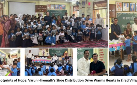 Footprints of Hope: Varun Hiremath’s Shoe Distribution Drive Warms Hearts in Zirad Village