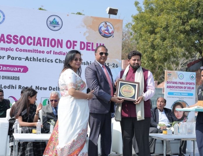 Grand Delhi State Para Athletics Championship Held in Memory of Kumari Mamta Devi; VKDL NPA Advisory Chairman Advocate Vinay Kumar Dubey Honored