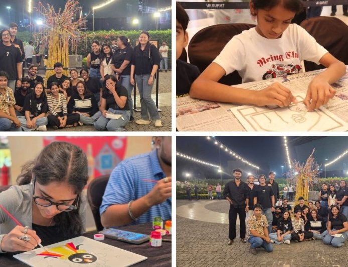 IDT Students Showcase Unique Creativity in Surat: Futuristic Tree Based on “Future is Now” Theme Becomes Major Attraction Lippan Art Workshop Held on 22 February; Bandhej Workshop Scheduled for 28 February