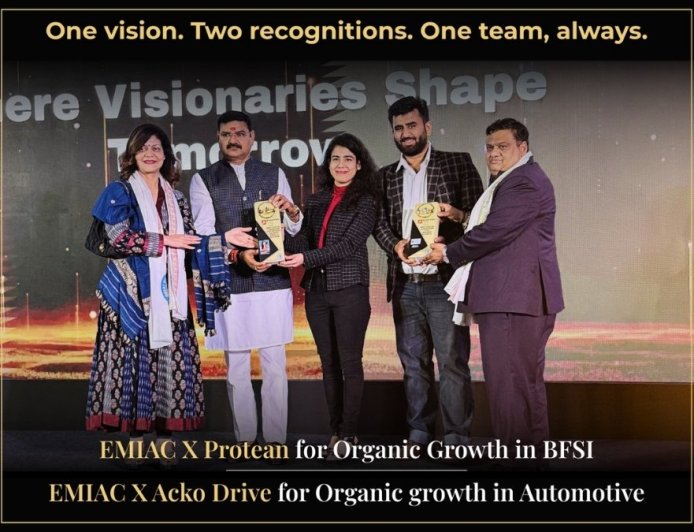 EMIAC Technologies Wins Two Honours for their Work in Organic Growth with Protean and ACKO Drive at Bharat Shining Conclave 2026